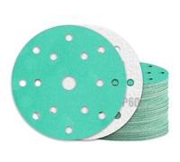 KONGMING 60 Pièces Disque Abrasif 150mm Grain 60 15 Trous | Alumine Disque a Poncer pour Ponceuse Excentrique Bois Métaux Automobile Polissage Dérouillage