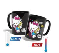 Mug thermoréactif - Konix - Hello Kitty - 320 ml - Motif bonbons - Noir