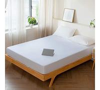 Kono - Drap-Housse pour lit Simple - Poche Profonde de 25 cm - Facile d'entretien - Tissu en Microfibre brossée Douce - Ne rétrécit Pas et ne se décolore Pas - Blanc, Simple