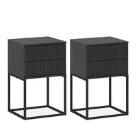 Konsimo Lot de 2 tables de chevet - Anthracite