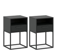 Konsimo Lot de 2 tables de chevet - Anthracite