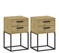 Konsimo Lot de 2 tables de chevet - Chêne