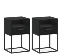 Konsimo Lot de 2 tables de chevet - Noir