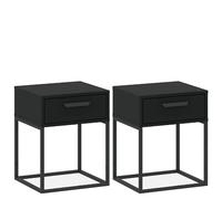 Konsimo Lot de 2 tables de chevet - Noir