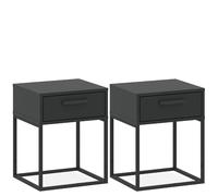 Konsimo lot de 2 tables de chevet Rectus - Anthracite