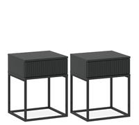 Konsimo Lot de 2 tables de chevet Rectus - Anthracite
