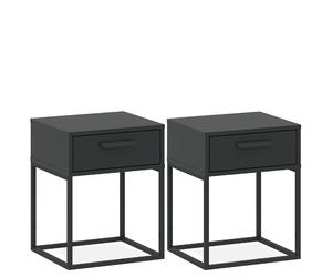 Konsimo lot de 2 tables de chevet Rectus - Anthracite