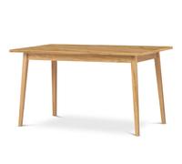 Table extensible FRISK, style scandinave Marron, pieds en chêne massif - L 140 cm