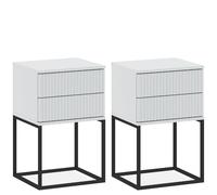 Konsimo Table de chevet lot de 2 - Blanc