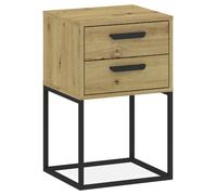 Konsimo Table de chevet métal - Chêne