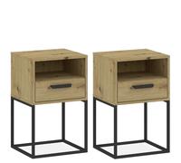Konsimo Table de chevet Rectus lot de 2 - Chêne