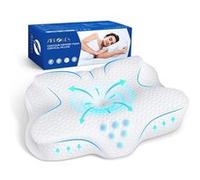 Konsoefuly Oreiller Ergonomique Cervical - Mousse à mémoire de forme - 4 hauteurs - 60x40 cm - Blanc - OEKO-TEX blanc