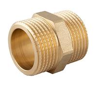 konst-install Mamelon double 3/4" (diamètre 26,4 mm) en laiton - Filetage extérieur - Raccord 2 x AG en raccord fileté - Raccords en laiton - Convient pour chauffage et système d'eau potable