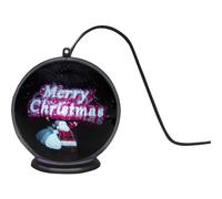 Konstsmide 1551-700 Boule holographique 3D « Merry Christmas », minuterie 2H, à poser ou à suspendre, 42 diodes, intérieur (USB), noir, 42 LED