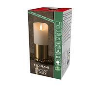 Konstsmide 1821-600 Bougie à piles 3D en cire véritable avec minuterie 4 ou 8 heures Blanc chaud 20,5 x 7,5 cm