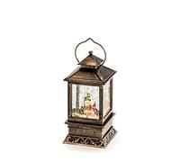 Konstsmide 2808-000 Lanterne-tempête à LED avec bonhomme de neige, petit modèle, avec minuterie de 5 h, remplie d'eau, 1 diode blanc chaud, Fonctionnement sur batterie, intérieur,