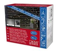 Konstsmide 3727-100 Filet Lumineux Extérieur sur Pile 80 LED Blanc Chaud/Câble Noir