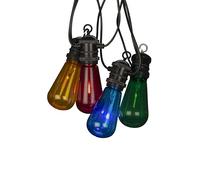 Konstsmide 4149-500 Guirlande lumineuse LED avec effet goutte d'eau, 10 ampoules colorées, 10 diodes ambrées, pour l'extérieur (IP44), 2,5 W, câble noir