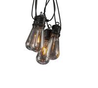 Konstsmide 4149-800 Guirlande lumineuse LED avec effet goutte d'eau, 10 ampoules transparentes/10 diodes ambrées, pour l'extérieur (IP44), 2,5 W, câble noir