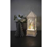 Konstsmide 4305-200 Lanterne à LED bonhomme de neige avec arbre blanc chaud LED blanc rempli d'eau