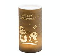 Konstsmide 4355-200 Lanterne LED avec boule à neige et bonhomme de neige remplie d'eau et minuterie de 5 heures Fonctionne avec 3 piles AA 1,5 V (exception)/lanterne de Noël 1 diode blanc chaud