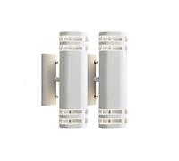 Konstsmide 7516-250 Modena Lot de 2 appliques murales Up-Down Aluminium Blanc GU10 Hauteur 28,5 cm IP44