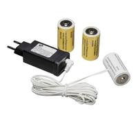 Konstsmide Adaptateur secteur pour articles de batterie avec 3 piles C 1,5 V, 4,5 V, câble blanc - 5173-000