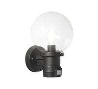 Konstsmide Applique murale d'extérieur LED moderne avec détecteur de mouvement et grande boule en verre, noir
