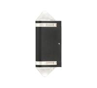 Konstsmide Applique Murale d'extérieur Moderne Modena Curve Two Up Down - 2 x 35 W GU10 Max - Verre Acrylique Transparent - Aluminium - IP44 - Noir
