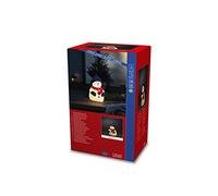 Konstsmide Bonhomme de neige à LED en plastique, 4 diodes blanc chaud, 4,5 V, extérieur (IP44), Câble noir - 4249-000