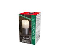 Konstsmide Bougie à piles 3D en cire véritable avec fonction minuterie 4 ou 8 heures Blanc chaud 13,5 x 7,5 cm