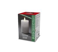 Konstsmide Bougie LED en cire véritable blanche, avec flamme 3D et cristaux, avec minuterie 4h et 8h, 1 diode blanc chaud vacillante, alimentée par piles, 2 x C 1,5 V (exclu.) - 1837-100