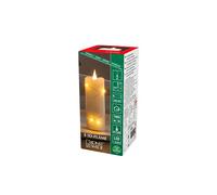Konstsmide Bougie LED en vraie cire blanc crème, enveloppée d'une flamme 3D et d'un fil d'argent, minuterie 4h et 8h, 1 diode ambrée / 6 gouttes LED, à piles, intérieur, Câble argenté - 1824-180