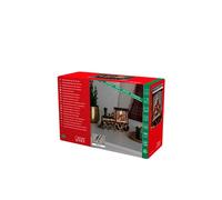 Konstsmide Boule à neige en train avec Père Noël et lutins - Minuterie de 5 heures - Fonctionne avec 3 piles AA 1,5 V (non incluses) - Lanterne de Noël