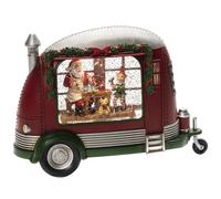 Konstsmide Christmas Decorations LED Snow Globe Lantern Santa Claus and Elfs Caravan/Indoor, 5 Hour Timer/Battery Operated: 3xAA 1.5V (ex hristmas Lantern 1 Warm White Diodes, One Size, 4386-550