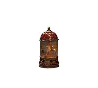 Konstsmide Décoration de Noël LED Boule à Neige Carrousel Rotatif Rempli d'eau avec Minuteur 5 Heures Fonctionne avec Piles et USB Intérieur 3 x AA 1,5V (Non Inclus)