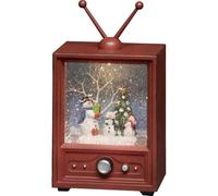 Konstsmide Décorations de Noël LED Boule à Neige Lanterne TV Bonhomme de Neige Scène familiale, Rempli d'eau/Spinner d'eau/Utilisation en intérieur (IP20)/Fonctionne avec 3 Piles C 1,5 V (excl.) ou