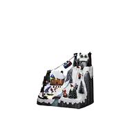 Konstsmide Décorations de Noël Scène LED, avec musique, fonctionne à piles ou USB, intérieur, câble noir, polyrésine PVC, résine, multicolore