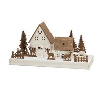 Konstsmide, Figurines de Noël, Décoration LED Maisons forestières avec rennes 28 x 14 cm