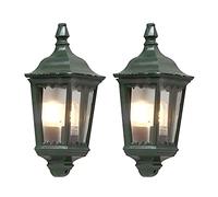 Konstsmide Firenze 7229-600 Lot de 2 appliques murales demi-coque E27 en aluminium Vert Hauteur 44 cm