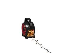 Konstsmide Guirlande lumineuse à micro-LED avec enrouleur de câble, 100 diodes de couleur ambre, 30 V, extérieur (IP44), Câble souple noir - 3830-807