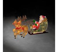 Konstsmide Image de fenêtre à LED, « Renne avec Père Noël et traîneau », 20 diodes blanc chaud, 230 V, intérieur, câble blanc - 2853-010