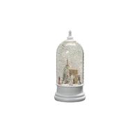 Konstsmide Lanterne à eau LED, blanche, « scène parisienne », rotative, avec interrupteur marche/arrêt, minuterie 5h, 1 diode blanc chaud, à piles et USB, intérieur, 4263-200