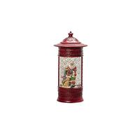 Konstsmide Lanterne à eau LED, rouge, boîte aux lettres, « Père Noël avec enfant et chien », avec interrupteur marche/arrêt,minuterie 5h, 1 diode blanc chaud, à piles et USB, intérieur, 4267-550