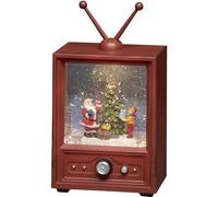 Konstsmide Lanterne TV Boule à Neige LED « Santa and Child Scene » / Lanterne de Noël Blanc Chaud/diode/transformateur ou Pile 3 x AA 1,5 V (ex onction Musicale Huit chansons en Option