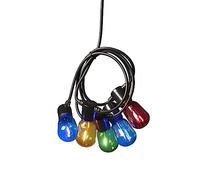 Konstsmide LED Festoon Lights/Outdoor Lights Pigmy Style Shape Bulbs/Outside (IP44) / 40 Multi Bulbs / 80 Warm White Diodes/Black Cable Garden String Lights