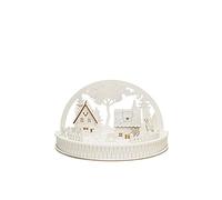 Konstsmide Lumières de Noël/Silhouette Village Arche avec rennes/Décoration de Noël/Fonctionne avec 2 piles AA (non incluses) / Scène de Noël Blanc chaud Diodes