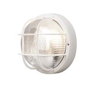 Konstsmide Manotva 7651-200 Applique murale d'extérieur en verre transparent strié IP44 Blanc 18,5 x 10,5 x 18,5 cm