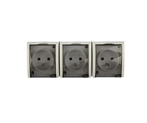 kontakt-simon Simon Aquarius AQGZ1-3/11a 5902787806910 Triple prise IP54 avec clapet anti-fumée Blanc