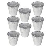 KONTONTY 12 Pièces Doublure Ronde pour Seau à Graisse de Barbecue 500 ML | Feuille Épaisse Argentée, Retient les Huiles, Adaptée aux Bacs D’égouttage et Fumoirs, Nettoyage Simplifié